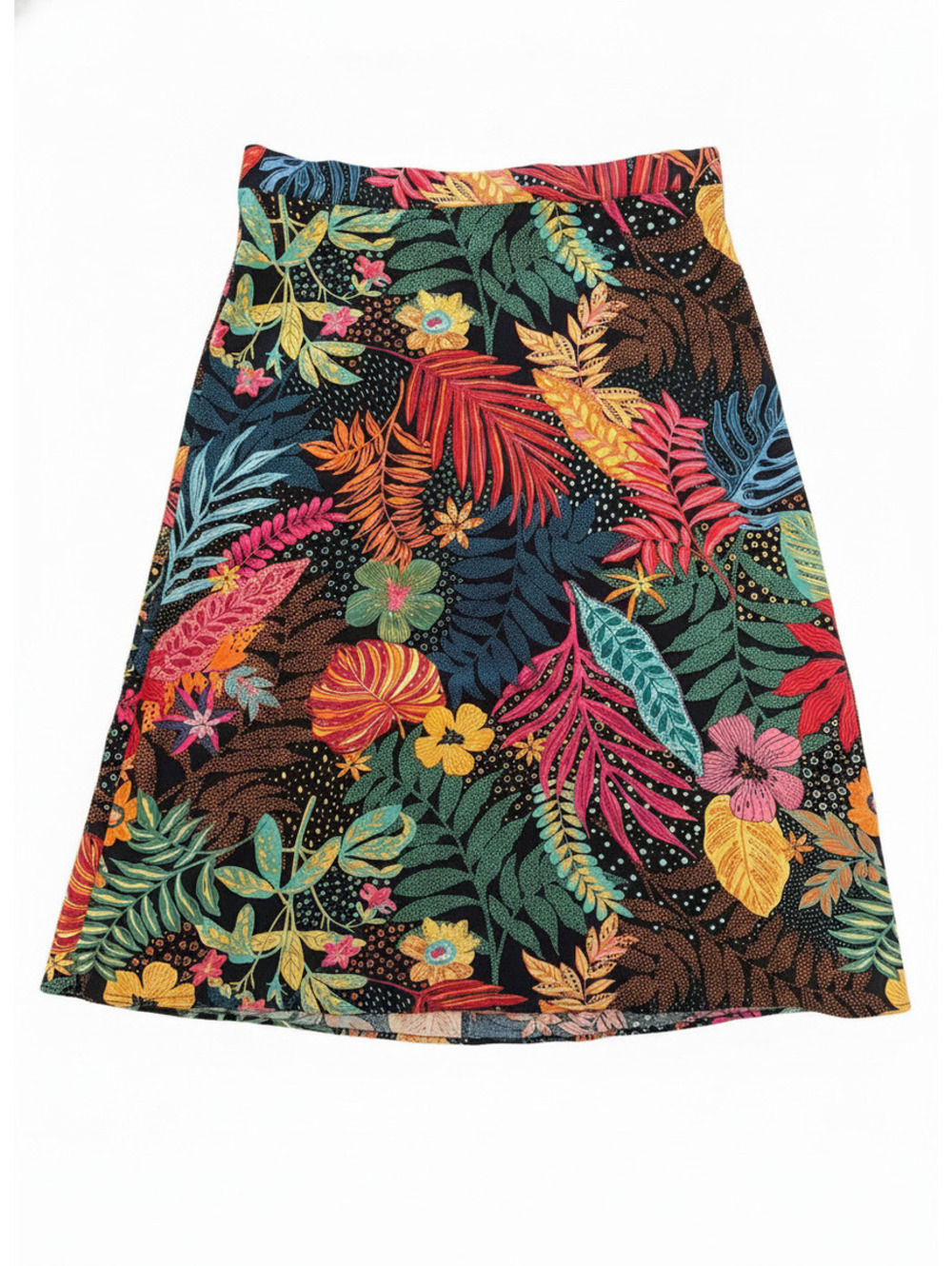 Halogen Tropical Floral A-Line Midi Skirt XL NWOT